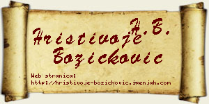 Hristivoje Božičković vizit kartica